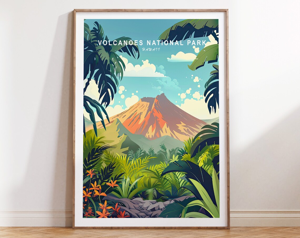 Volcanoes National Park Hawaii Travel Poster