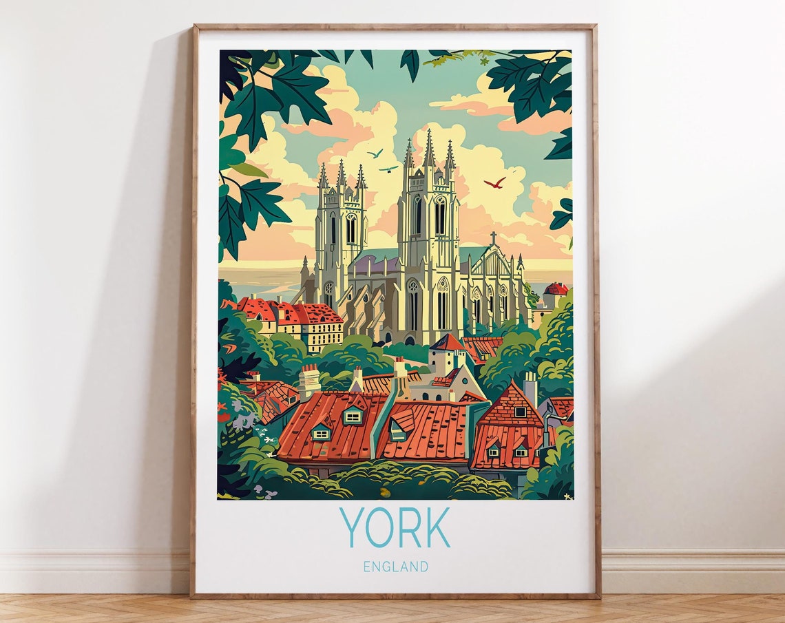 York England City Travel Poster York Wall Art England Print York City Poster Home Decor Personalised Gifts Birthday