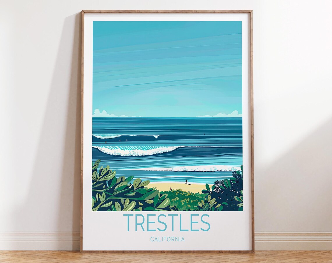 Trestles California Surf Travel Poster, City Wall Art