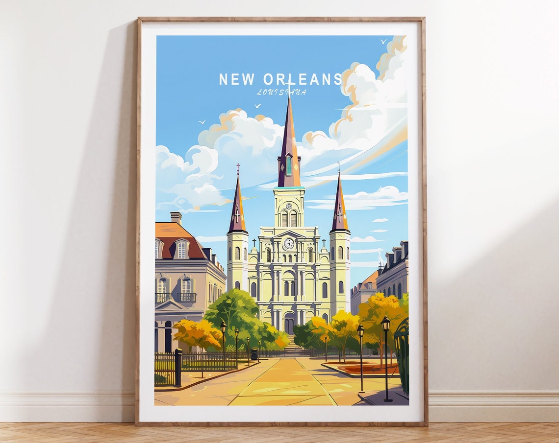 New Orleans Travel Poster New Orleans Louisiana Travel Wall Art Louisiana Travel Poster New Orleans Louisiana Travel Gifts Birthday Gift