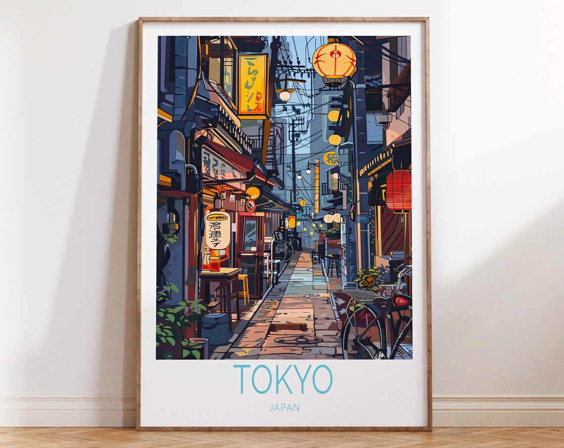 Tokyo Japan Travel Poster, Japanese City Wall Art