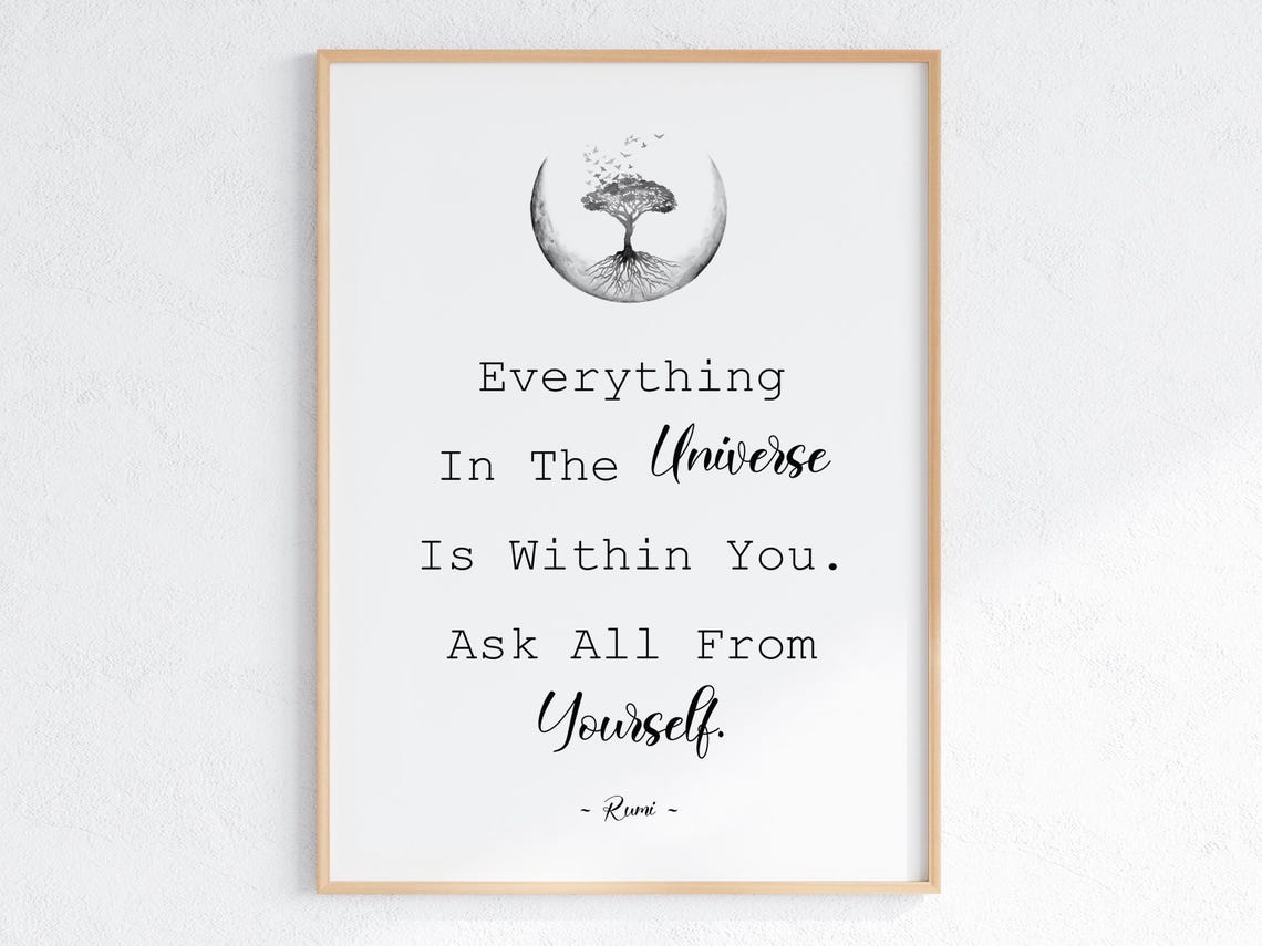 Everything in the Universe Is Within You Rumi Moon Quote Poster - Image 3
