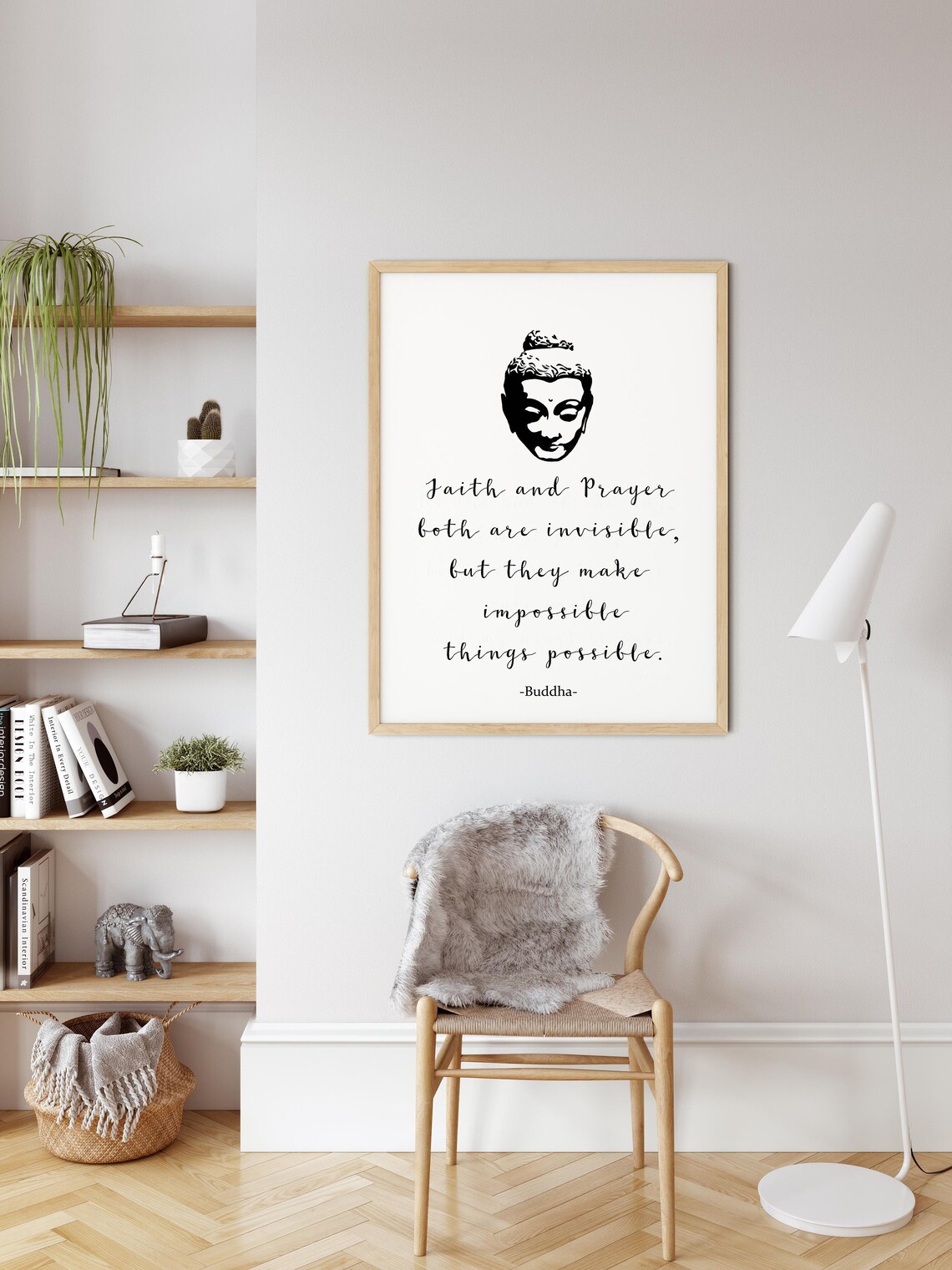 Buddha Faith and Prayer Quote Silhouette Minimalist Zen Poster - Image 2