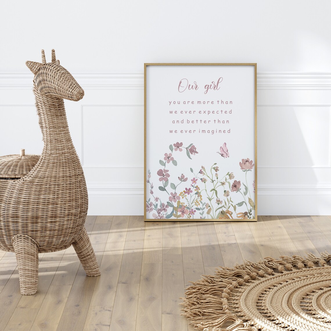 Our Girl Print, Boho Nursery Wildflower Art - Image 3