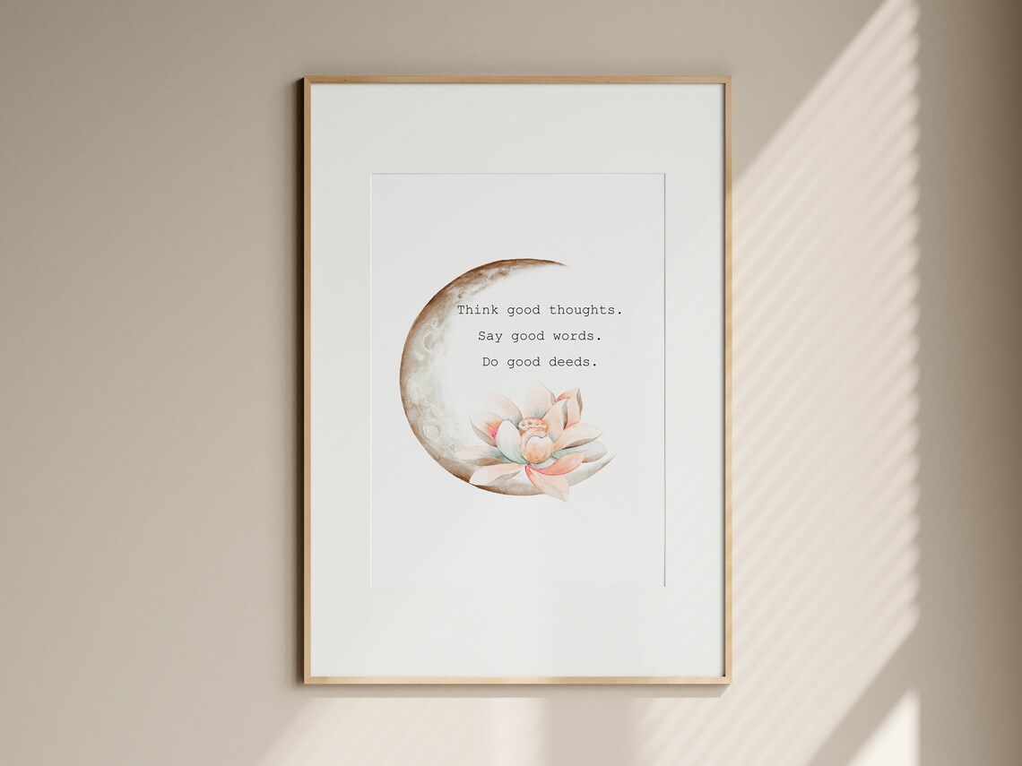 Positive Affirmation Quote Lotus Flower Art Print - Image 3