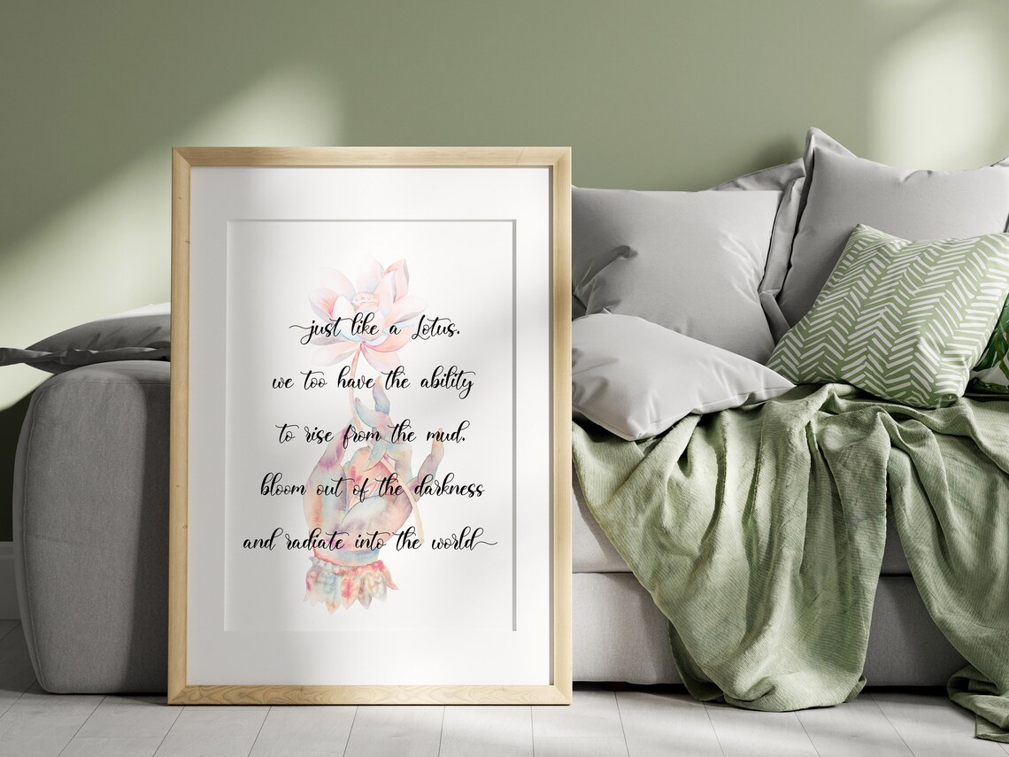 Lotus Flower Quote Spiritual Zen Art Print - Image 3