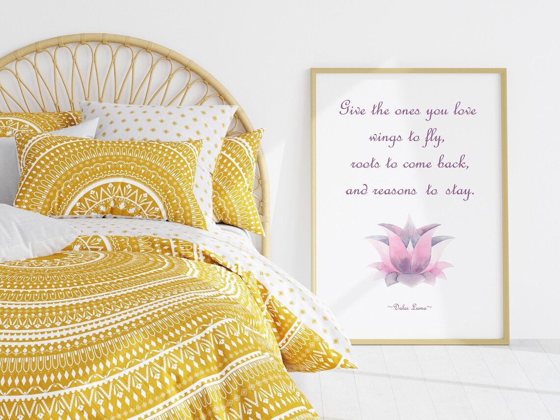 Dalai Lama Quote Print, Mindfulness Lotus Poster - Image 2