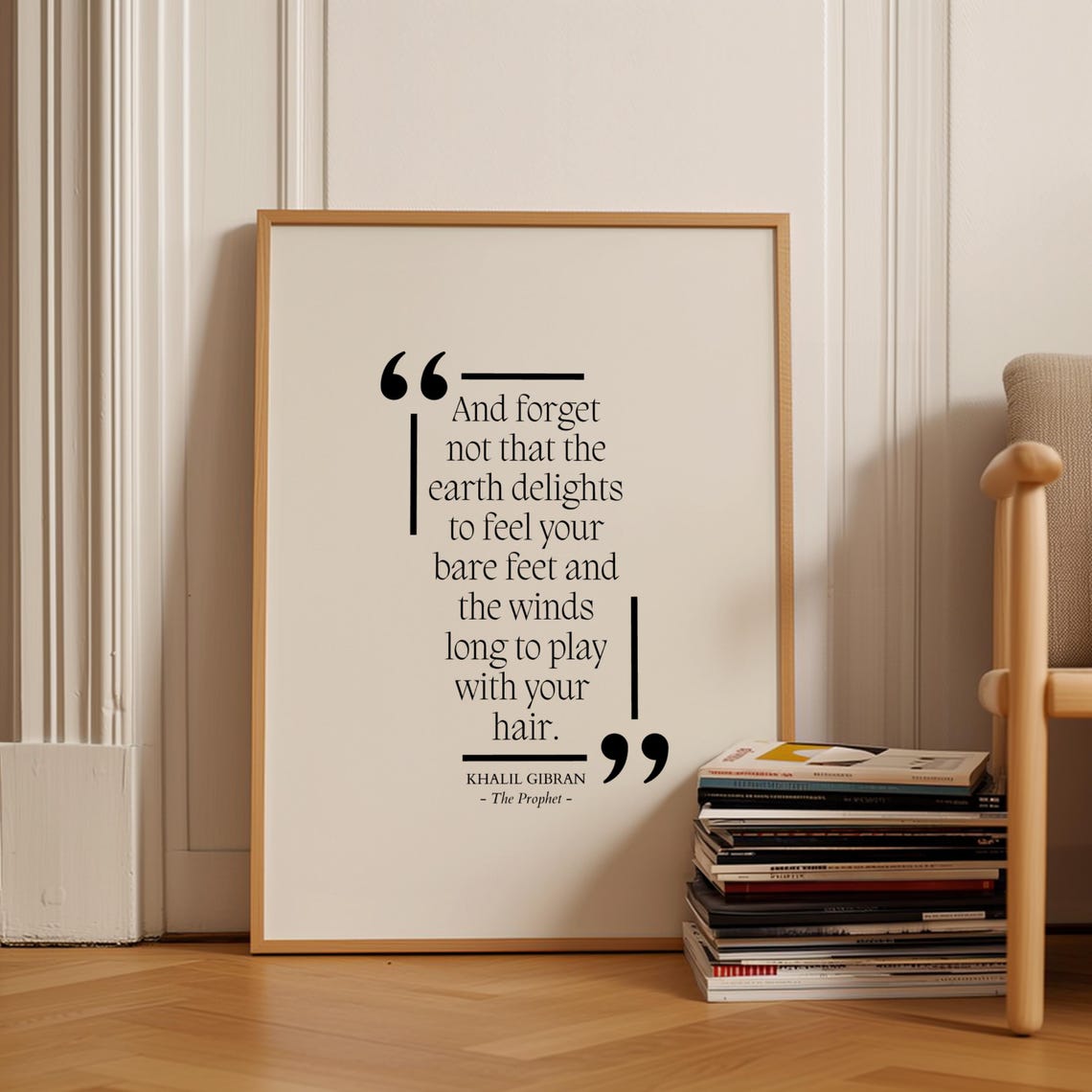 Earth Delights Quote Wall Decor Inspirational Art Wall Art Booklover Affirmation Wall Art Gift For Reader Gibran