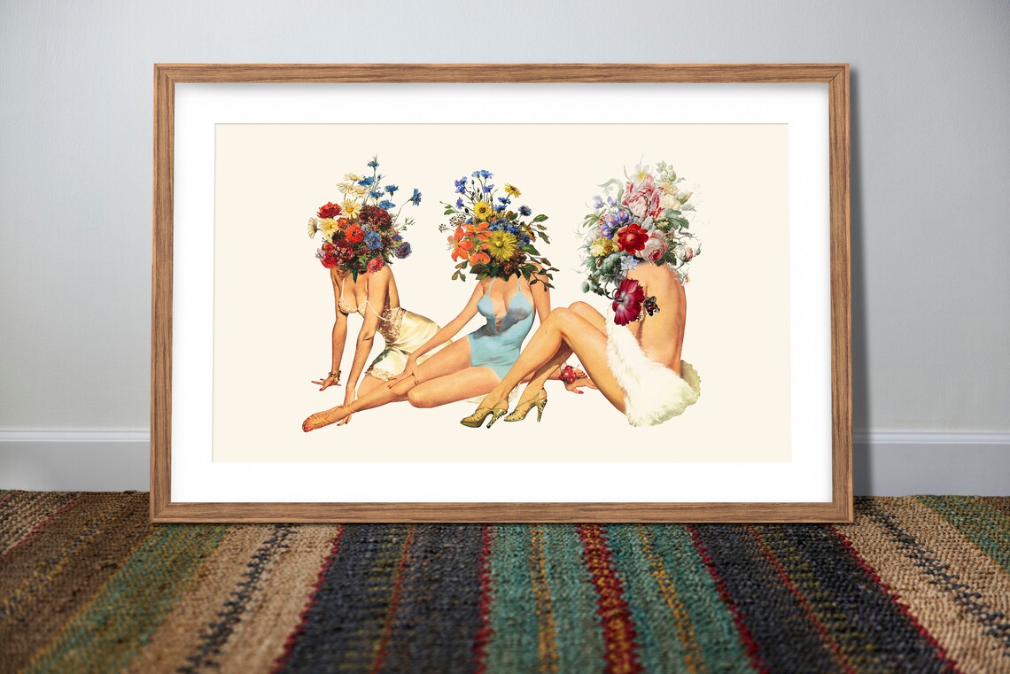Surreal Beauty Retro Botanical Art Deco Poster