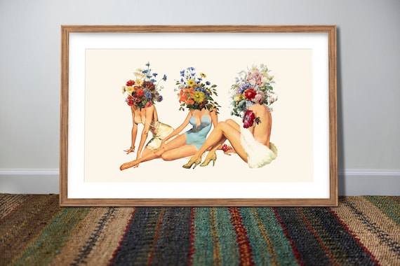 Surreal Beauty Retro Botanical Art Deco Poster