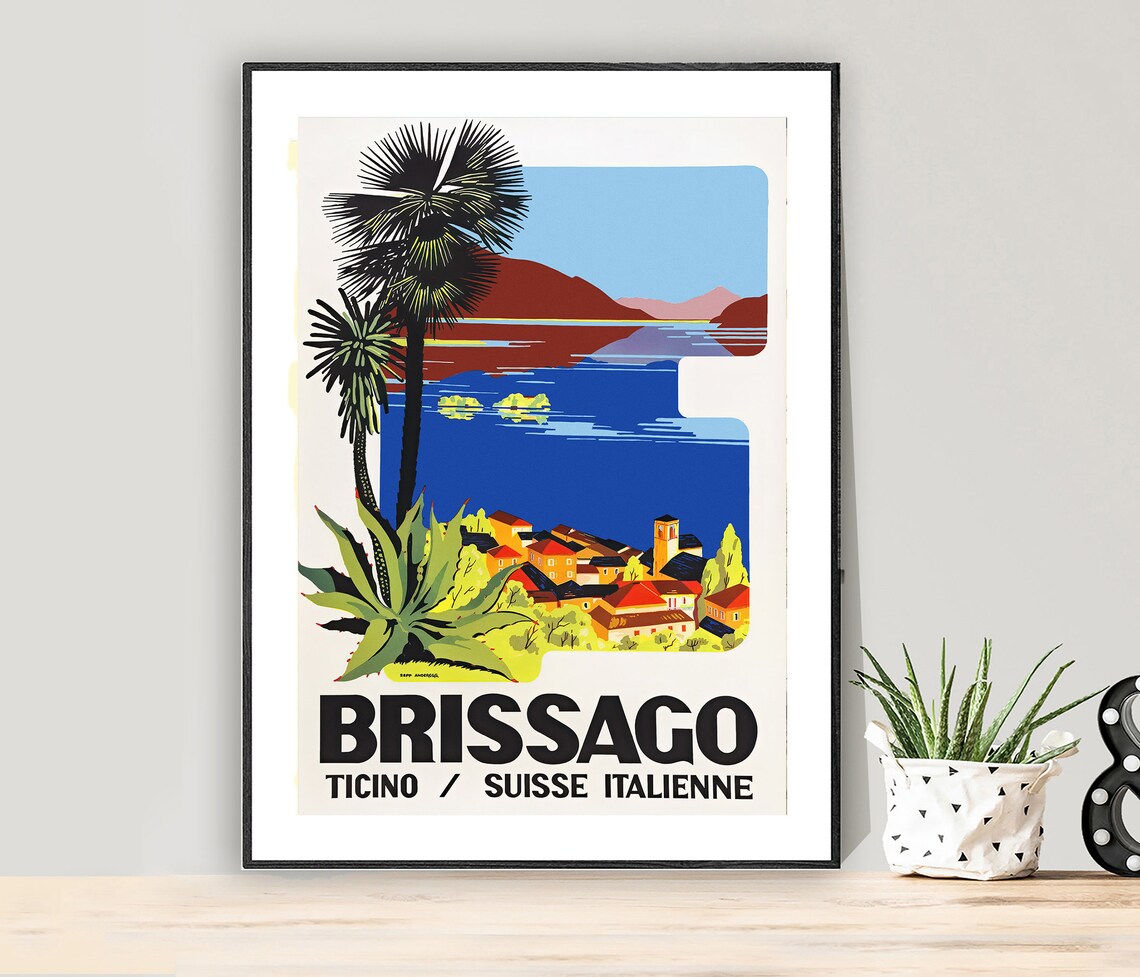 Brissago Ticino Suisse Italienne Travel Poster