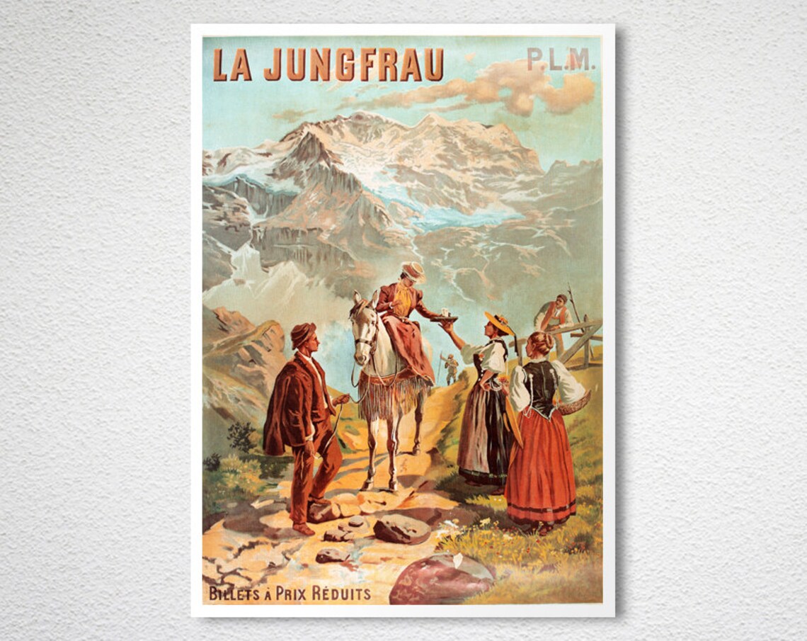 La Jungfrau Schweiz Vintage Travel Poster - Image 2