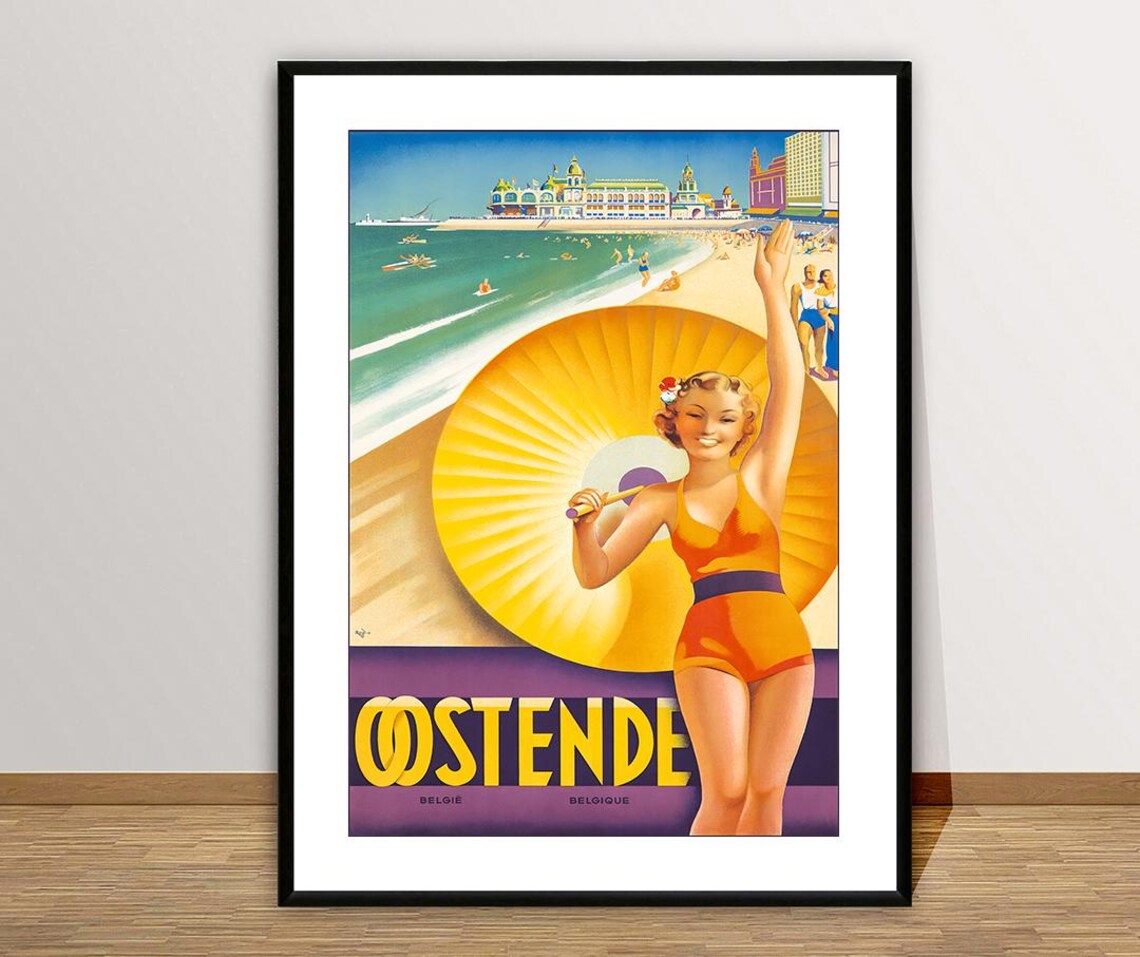 Ostende Belgique Vintage Travel Poster Art Print - Image 2