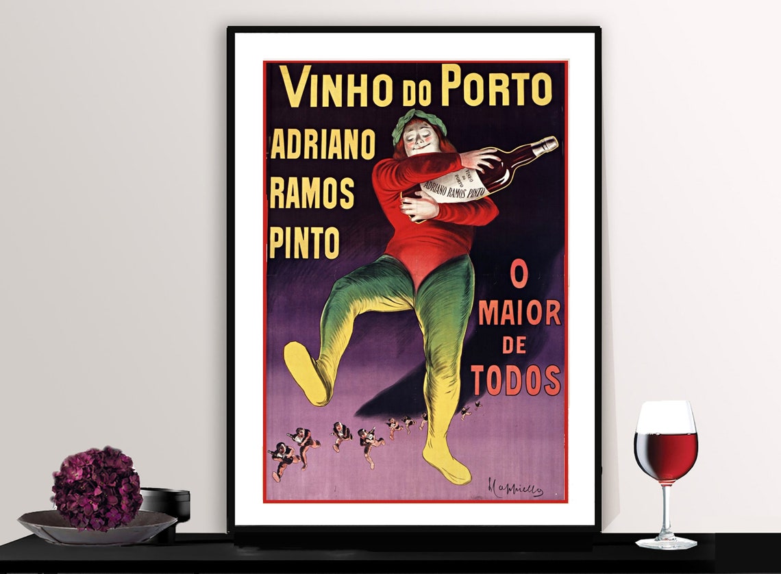Vinho Do Porto Ramos Pinto Wine Harlequin Dancing Vintage Poster