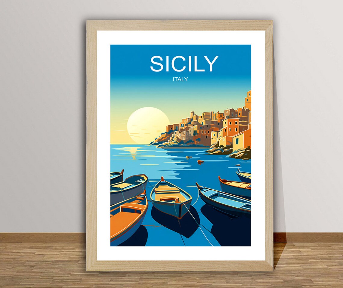 Sicily Italy Travel Poster, Travel Sicily Wall Decor - Image 2