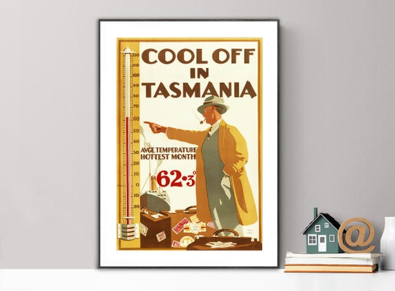 Cool Of In Tasmania Vintage Travel Poster Poster Paper Or Print Gift Idea