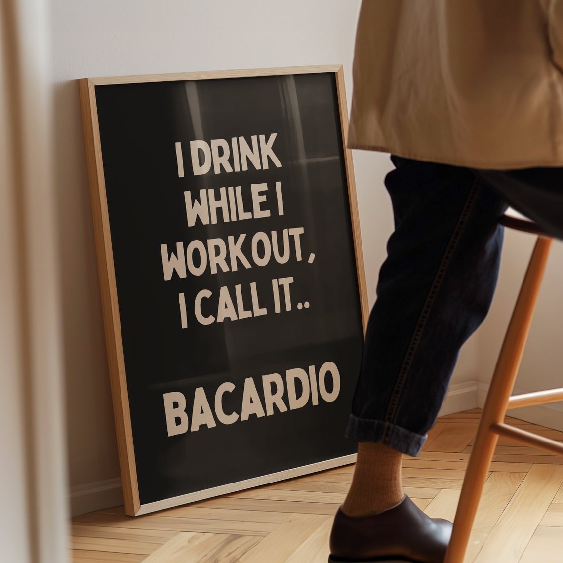 I Drink While I Workout I Call It Bacardio Gym Humor Quote Print - Image 2