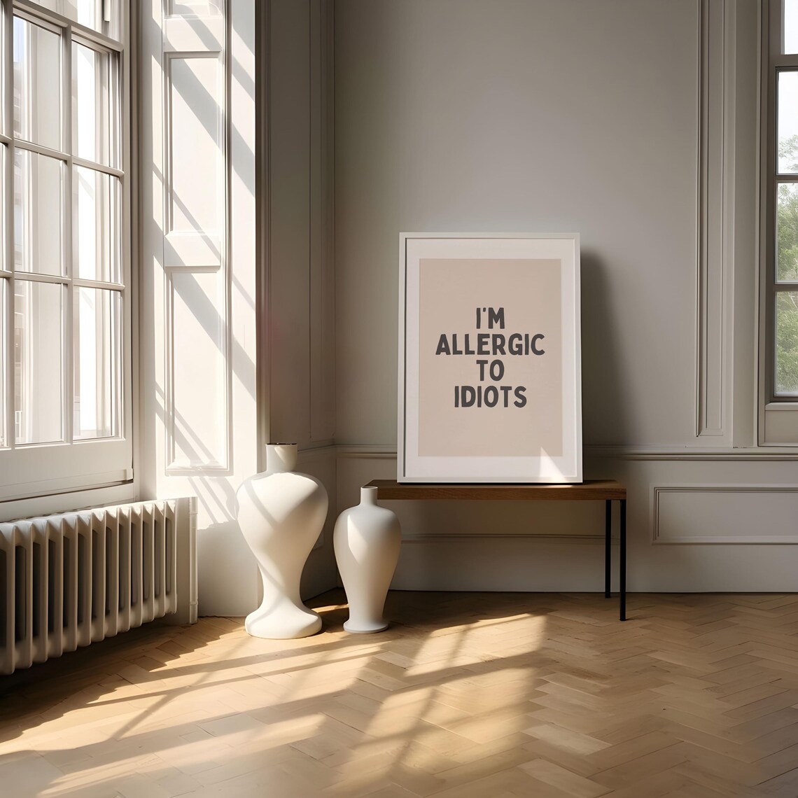 I'm Allergic To Idiots Funny Quote Art Print - Image 2