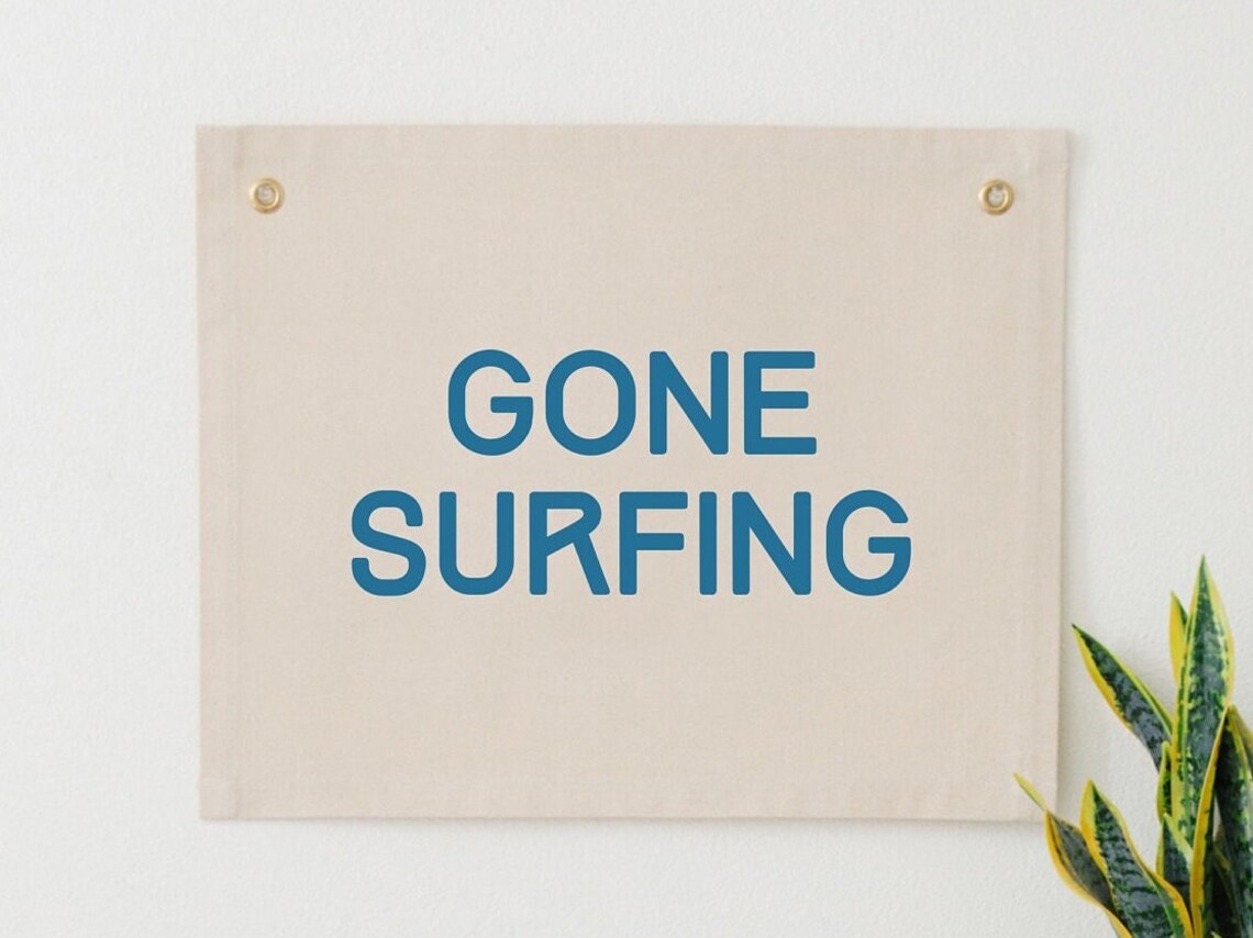 Gone Surfing Wall Banner, Surf Nursery Decor