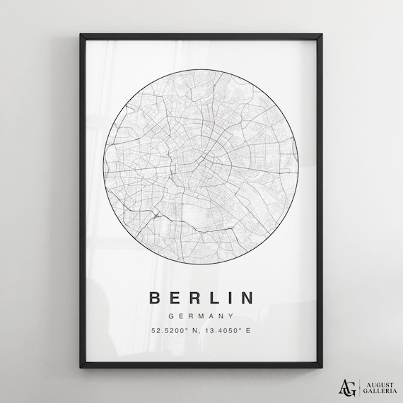 Berlin Germany Circular Street Map Minimalist City Map Poster