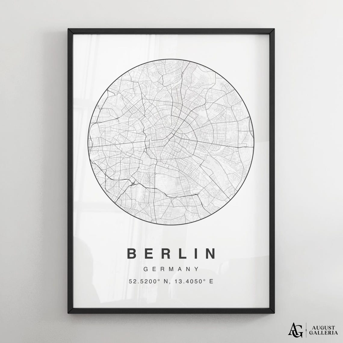 Berlin Germany Circular Street Map Minimalist City Map Poster
