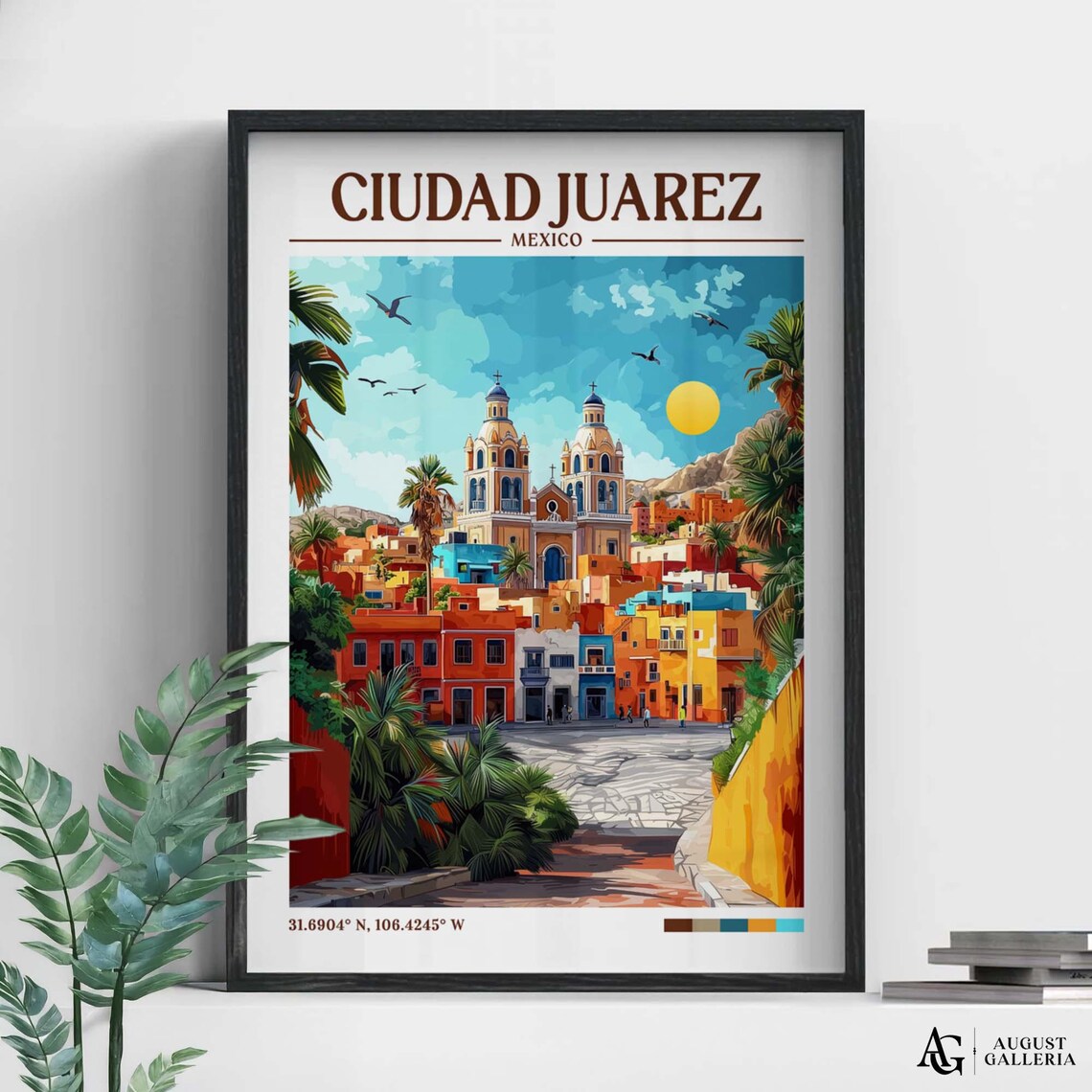 Ciudad Juarez Mexico Retro Travel Poster