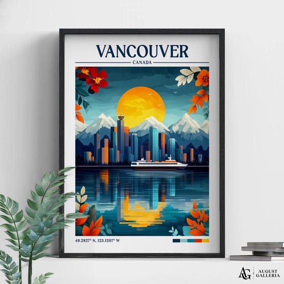 Vancouver Canada Retro Travel Poster