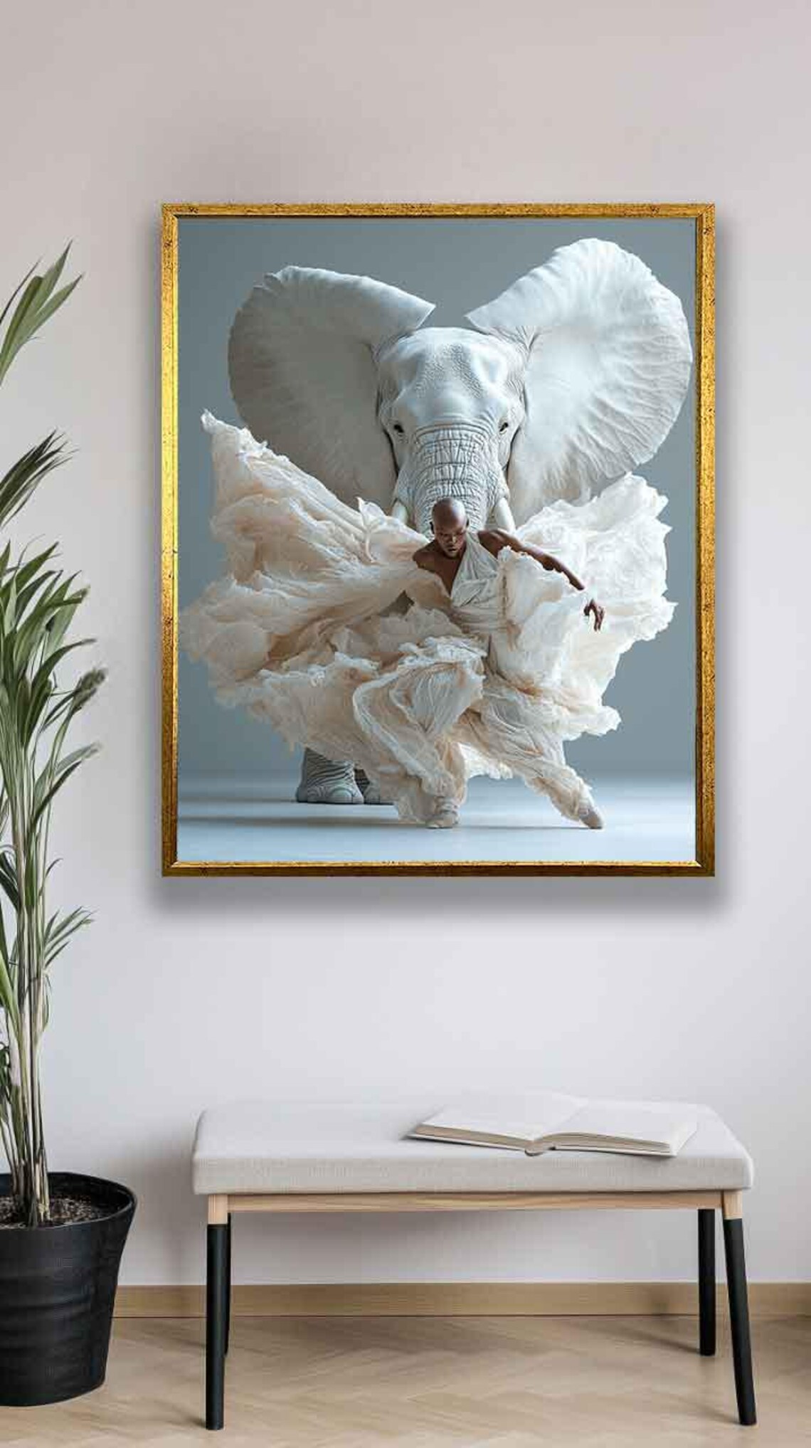 Elephant Portrait Modern Elephant Wall Art Print - Image 3