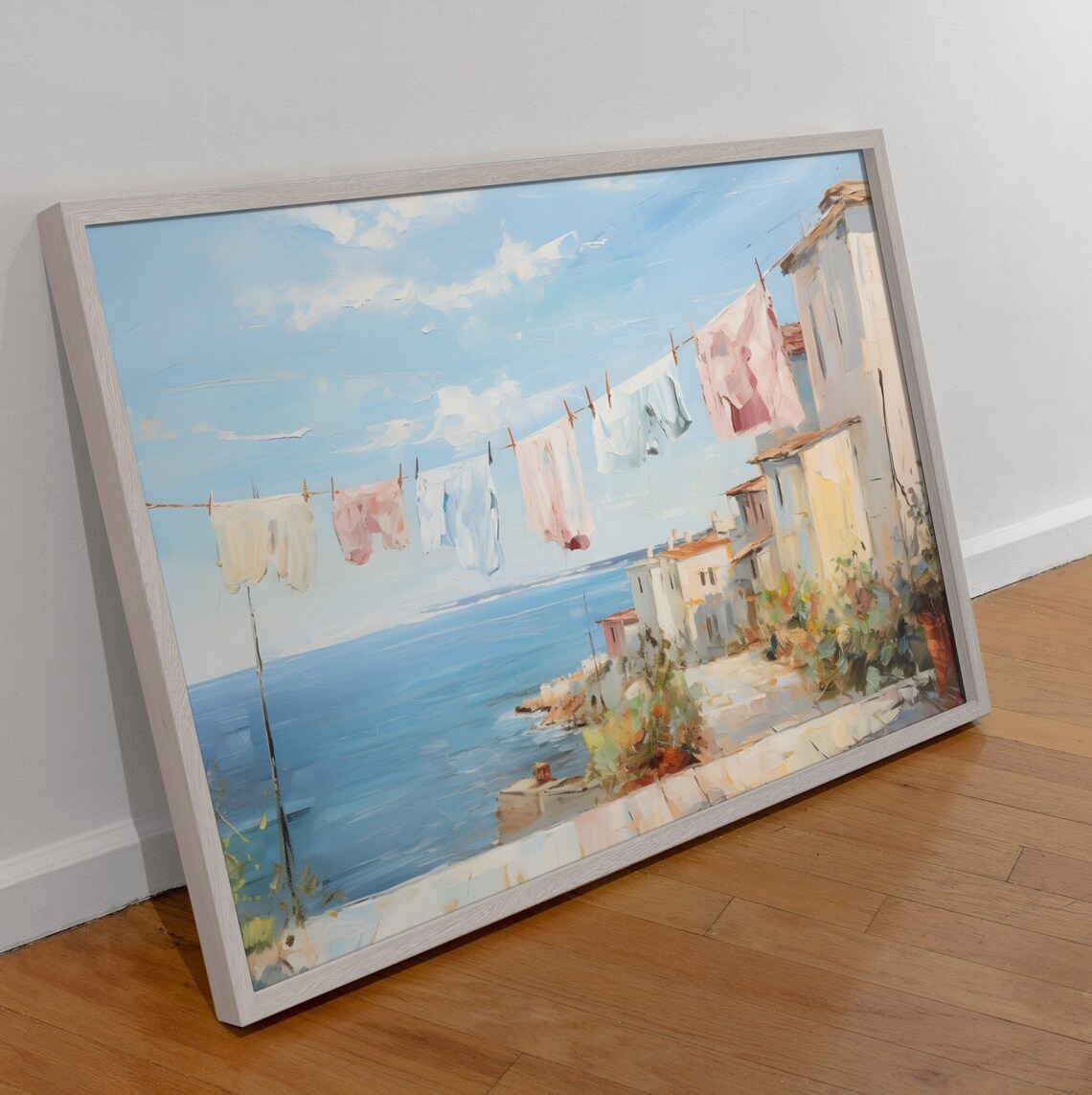 Laundry On A Line, Vintage Coastal Wall Art Print - Image 3