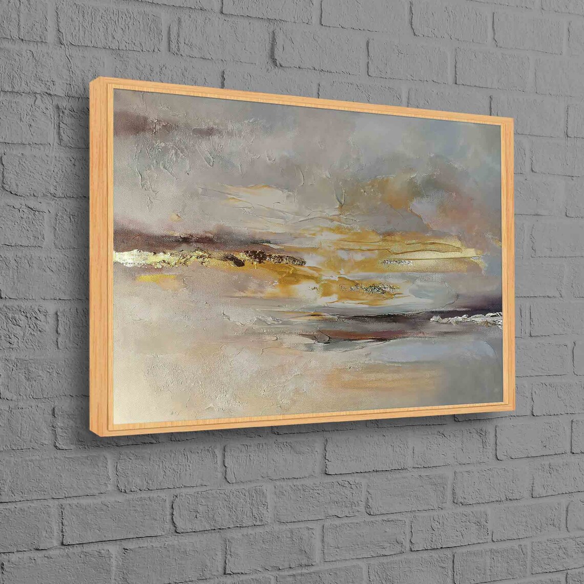 Gray and Gold Abstract Art Print, Contemporary Decor