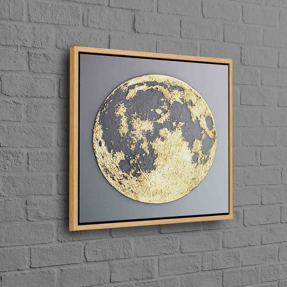 Golden Moon Gold Textured Lunar Surface On Dark Minimalist Art Poster
