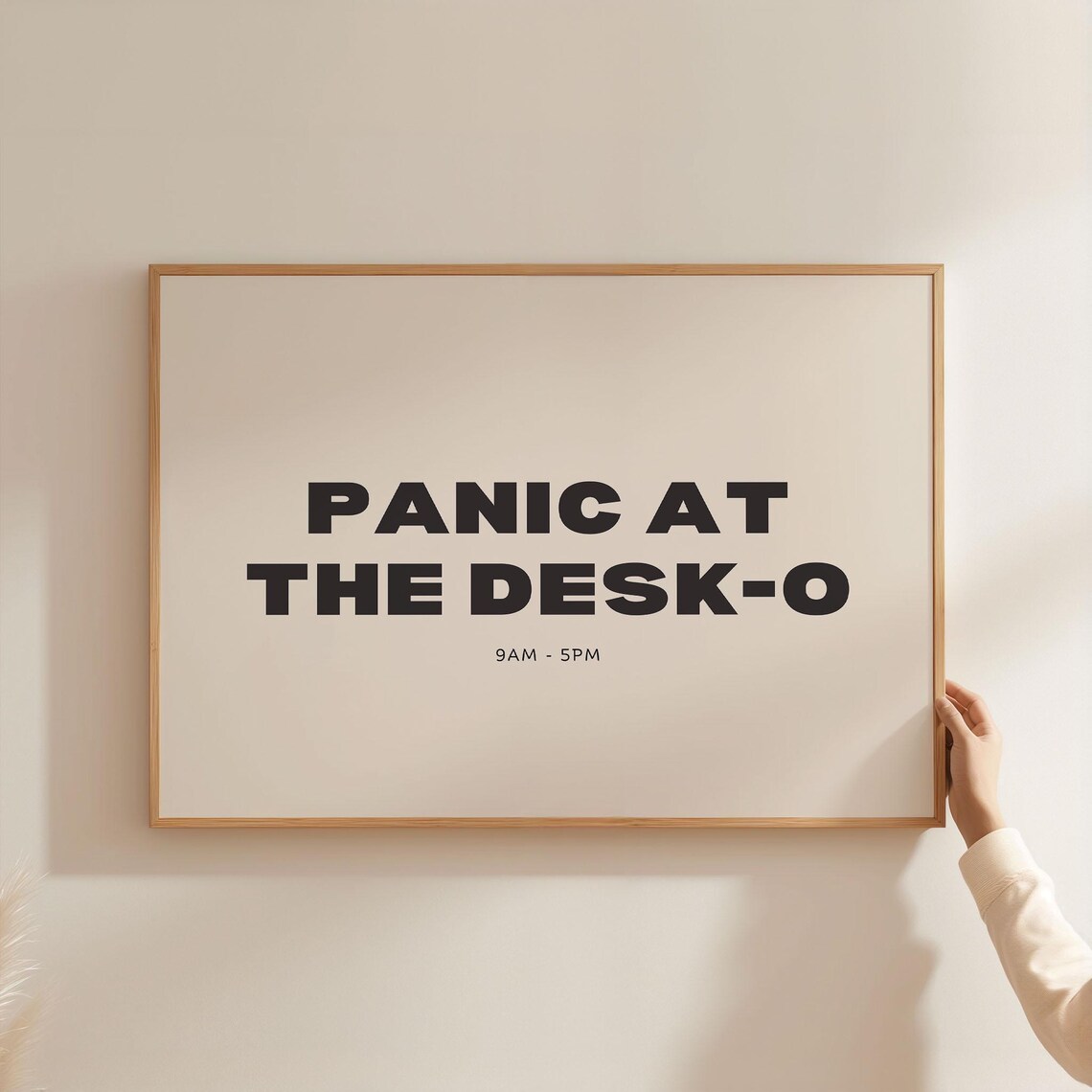 Panic At The Desko 9am-5pm Funny Typography Poster