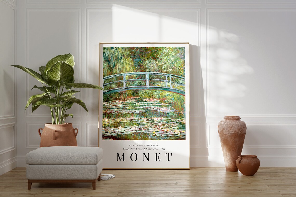 Monet Bridge Over Water Lilies Art Print, Impressionism - Image 4