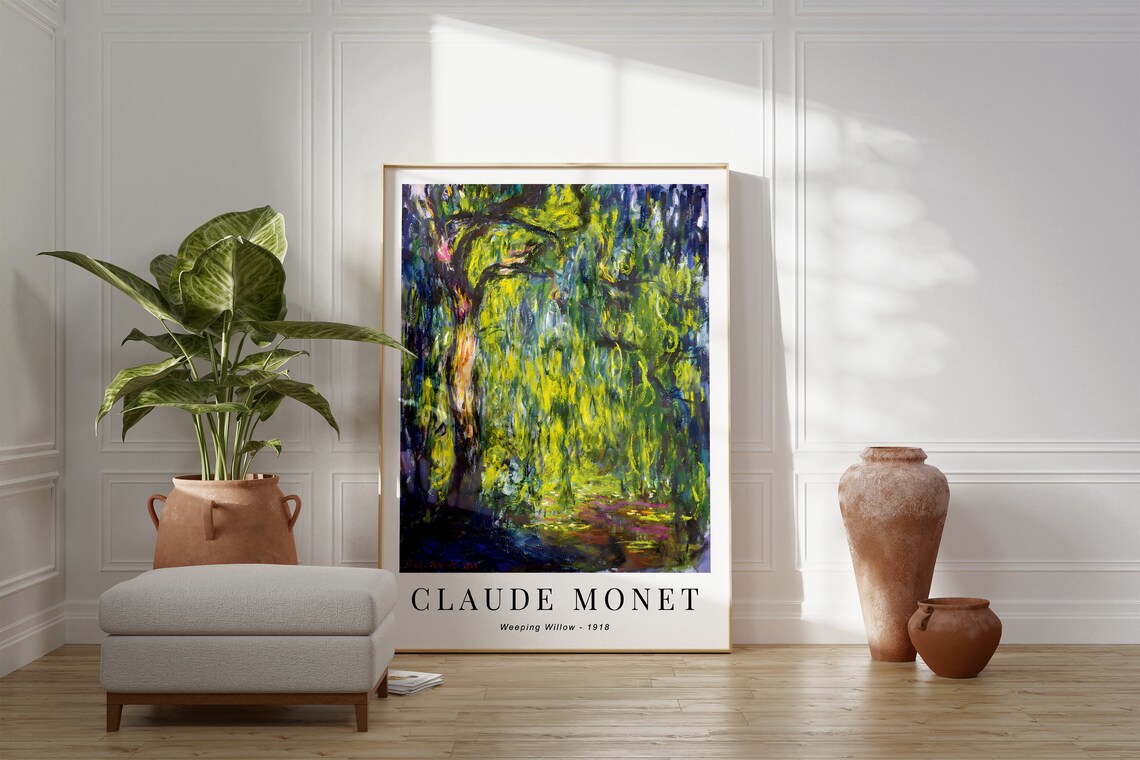 Claude Monet-Inspired Weeping Willow Art Print - Image 3