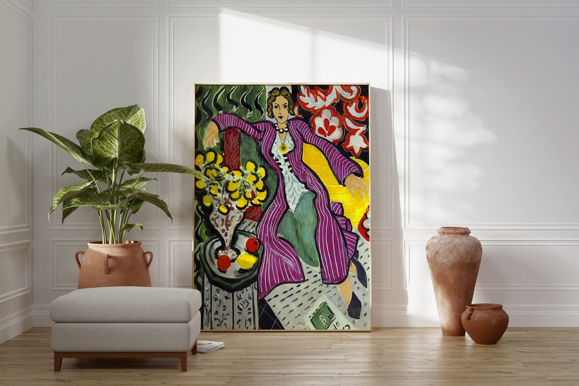 Henri Matisse Woman In Purple Coat Fauvist Portrait Wall Art Poster - Image 2
