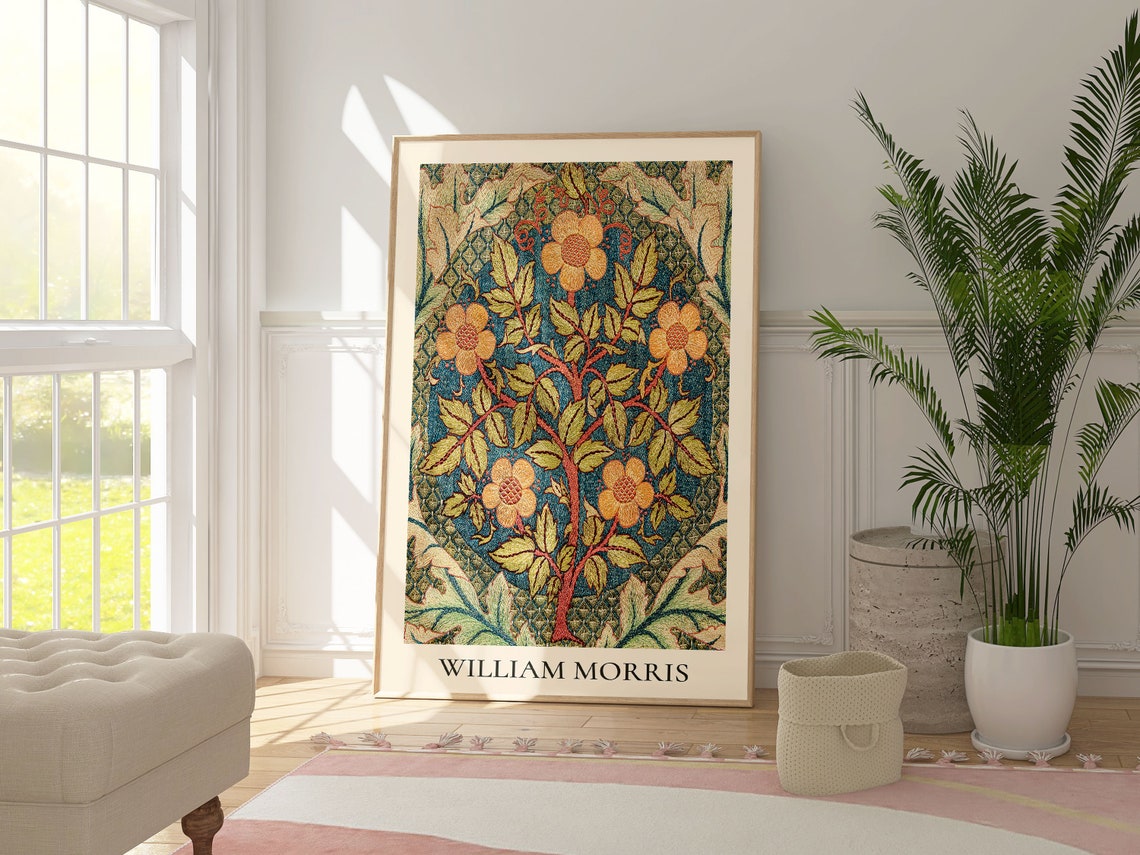 William Morris Orange Blossom Tree Floral Textile Pattern Poster - Image 5
