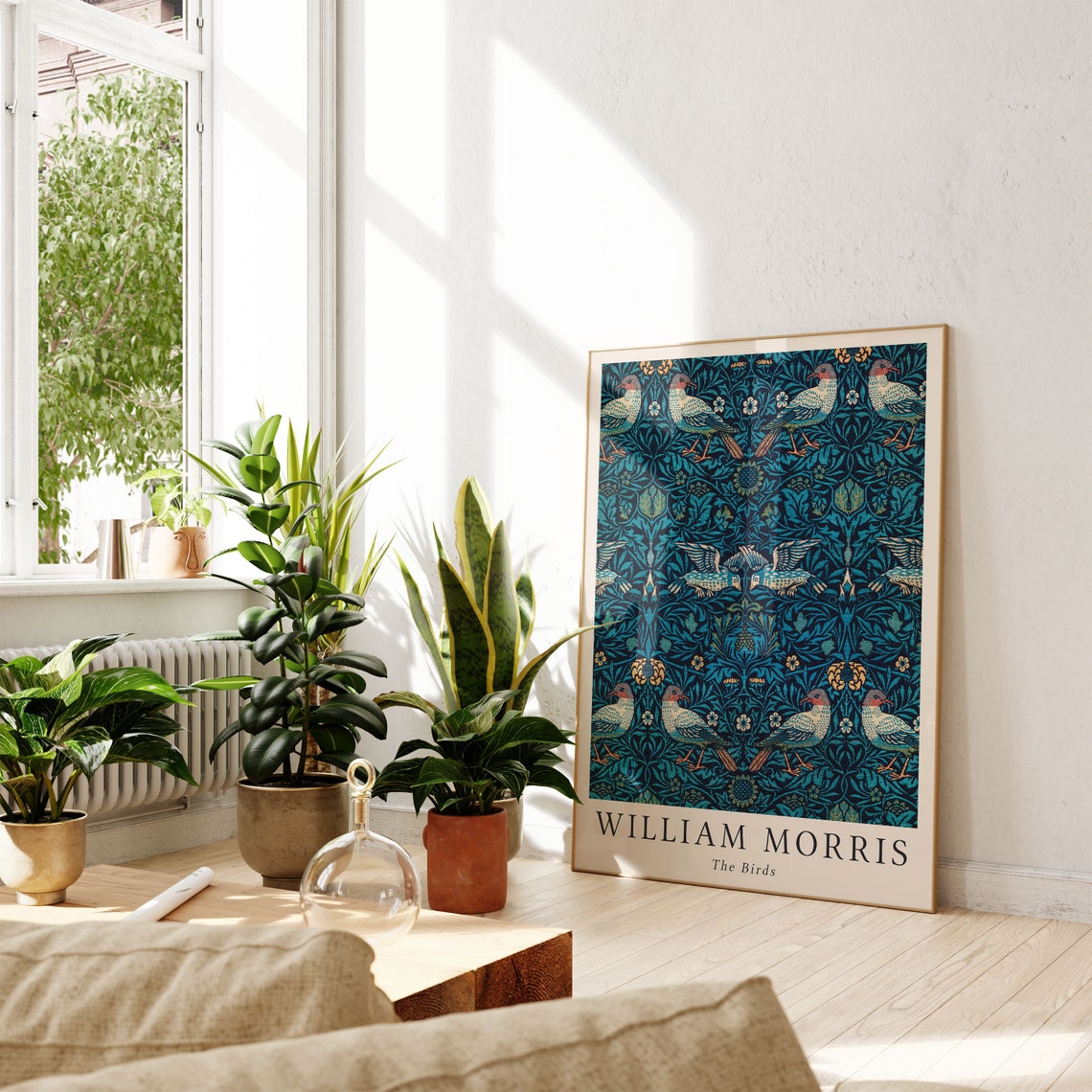 William Morris The Birds Blue Bird Pattern Vintage Textile Print - Image 2