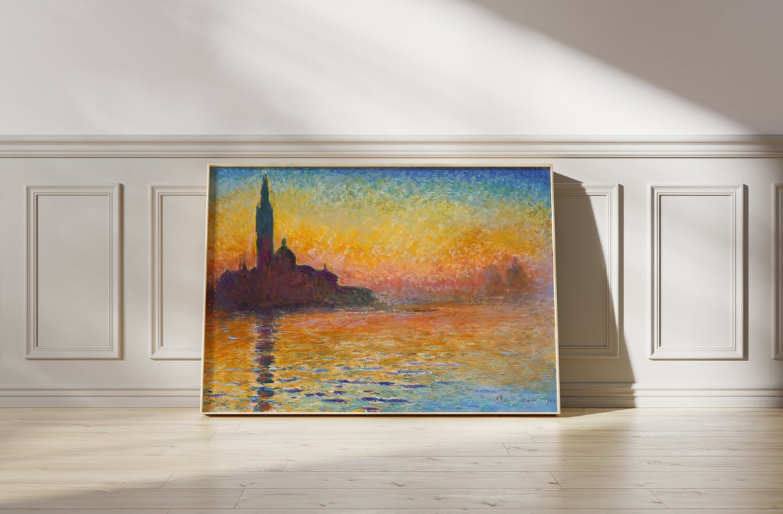 Claude Monet San Giorgio Maggiore At Dusk Print Abstract Landscape Poster Modern Impressionism Decor Gallery Wall Art Art Lovers Gift - Image 4