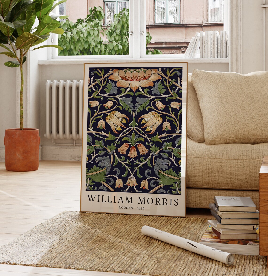 William Morris Lodden Art Print, Vintage Floral Pattern - Image 4