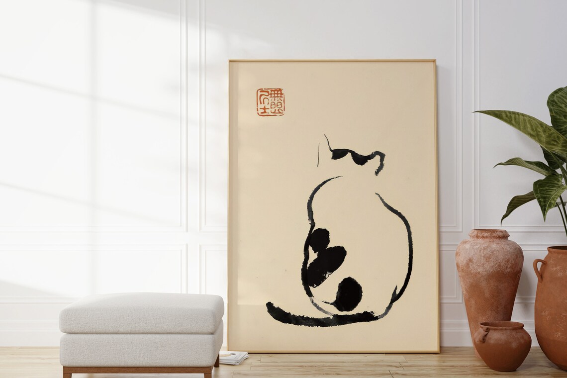 Matsumoto Hoji Cat Print, Vintage Japanese Poster - Image 3