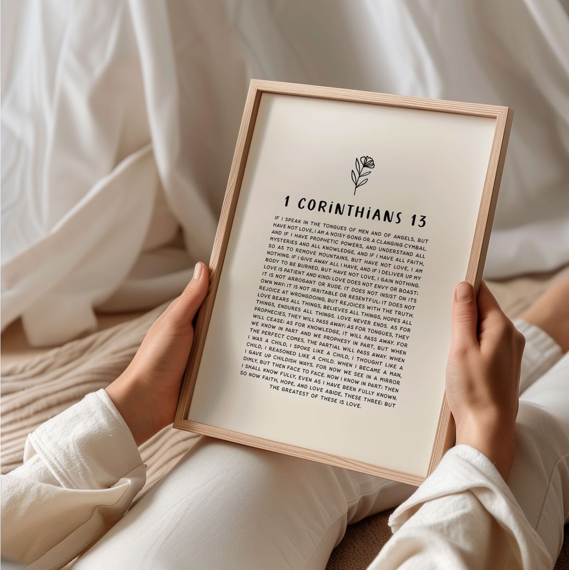1 Corinthians 13 Love Chapter Full Text Botanical Bible Verse Poster - Image 6