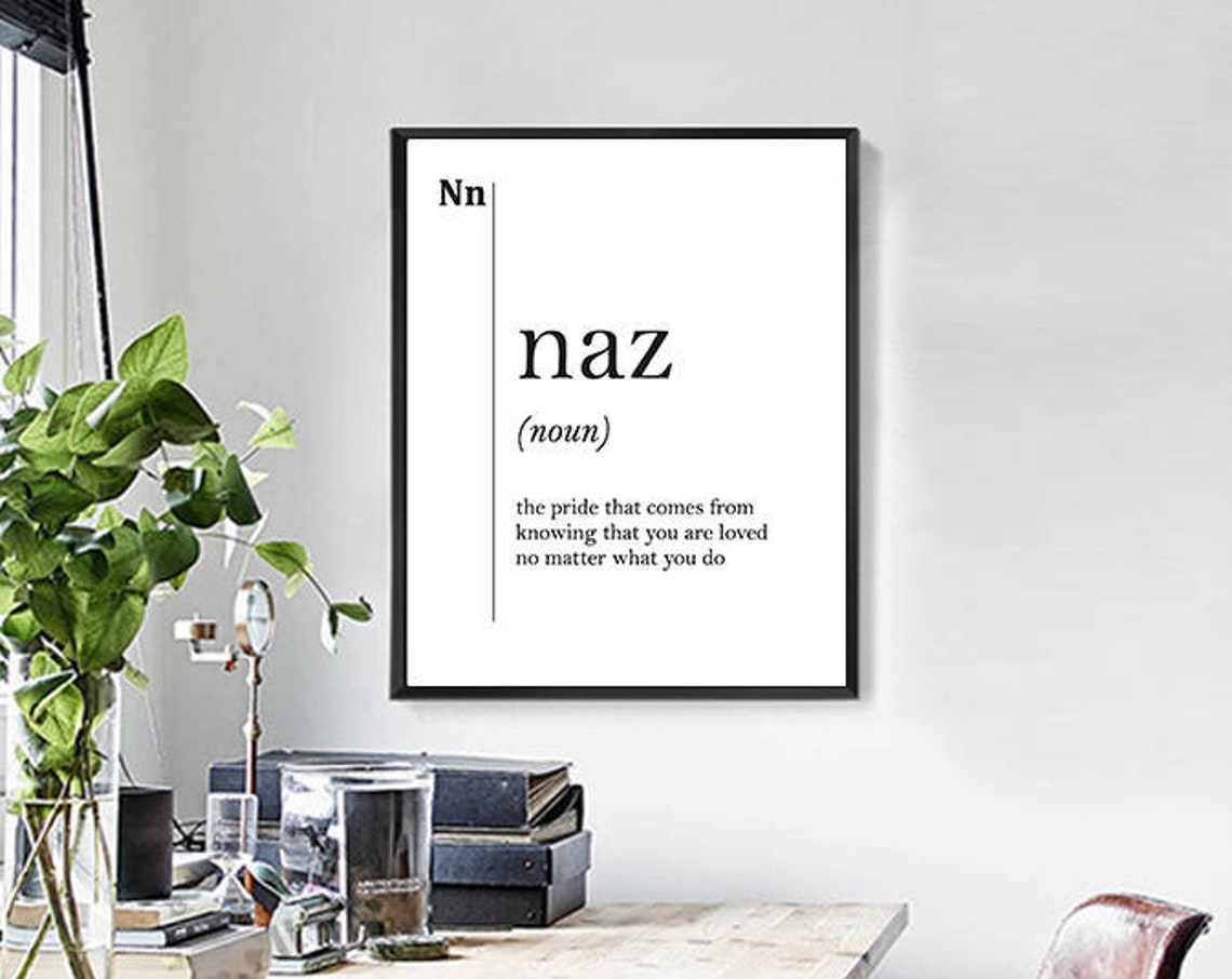 Naz Funny Dictionary Definition Quote Typography Humor Wall Art - Image 2