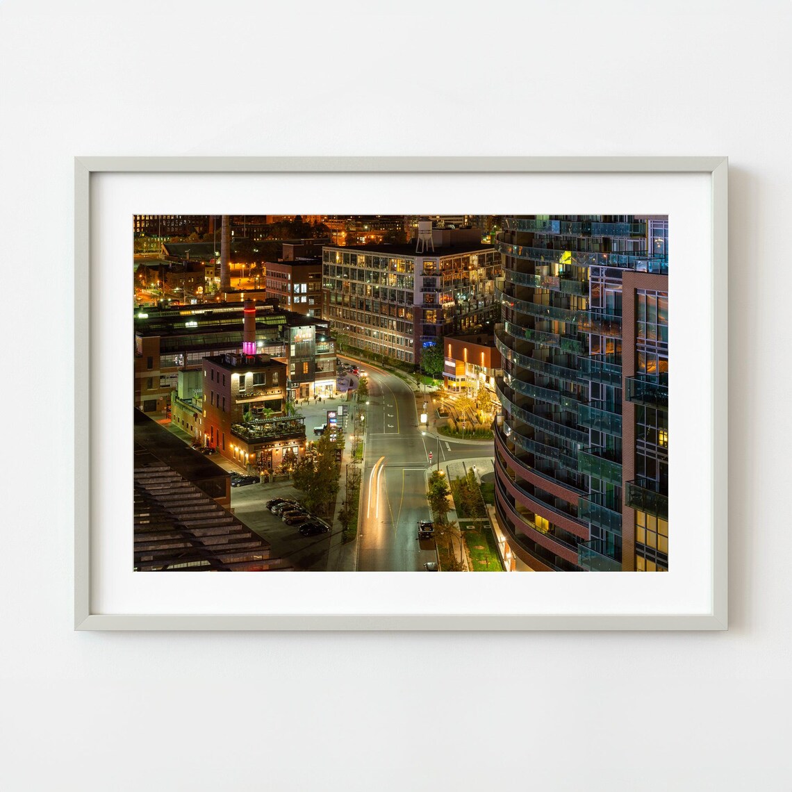 Toronto Liberty Village Night Cityscape Aerial Photography Wall Art