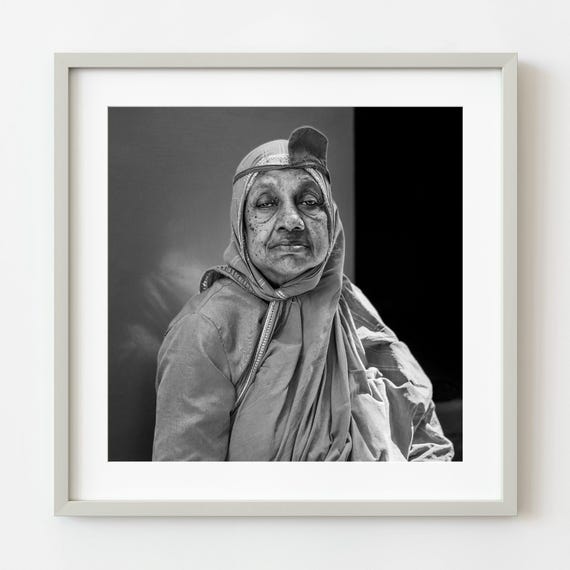 Portrait Of An Older Woman Relaxing In Mysore Wall Art