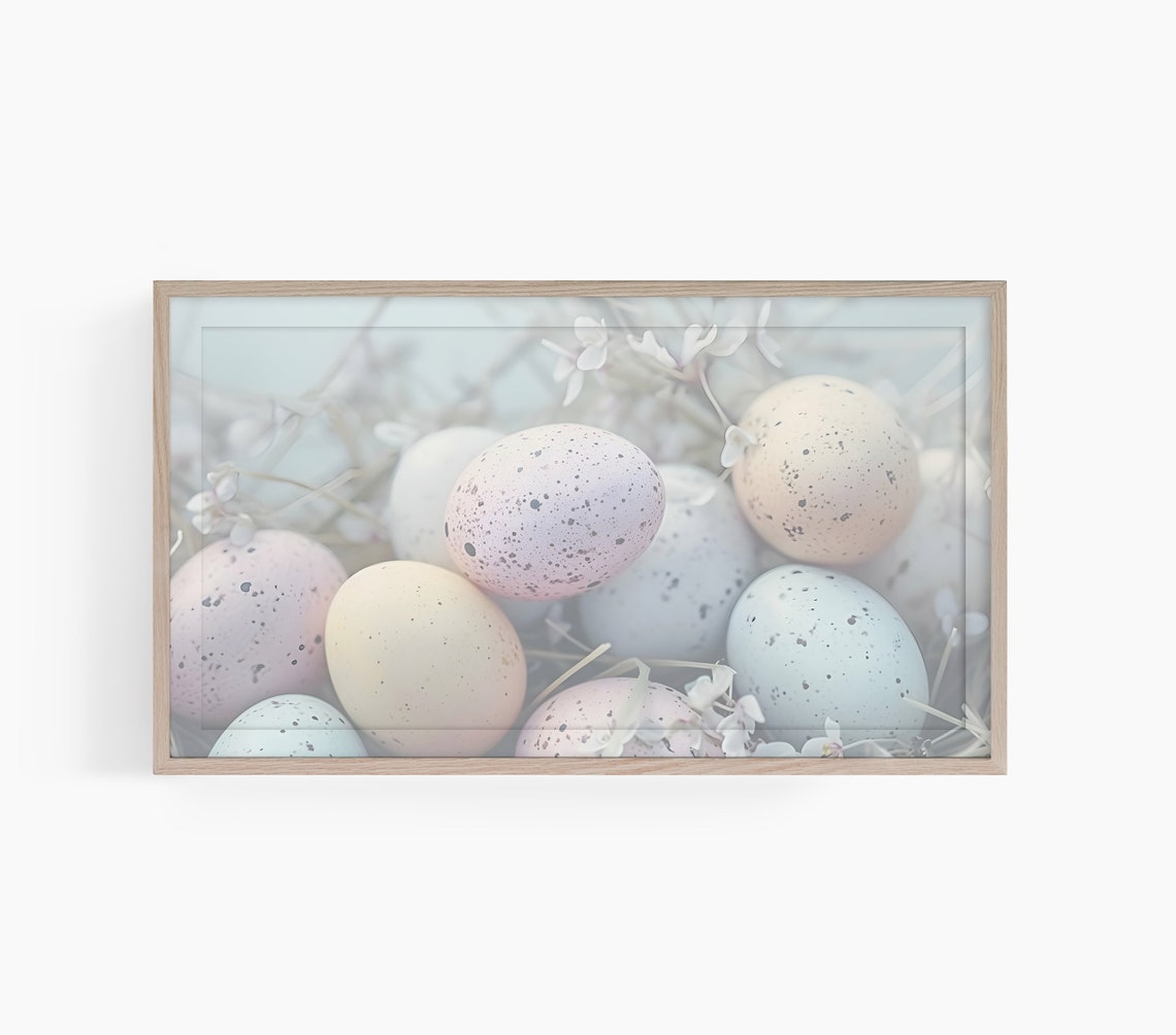 Pastel Speckled Easter Eggs Soft Spring Seasonal Decor Poster