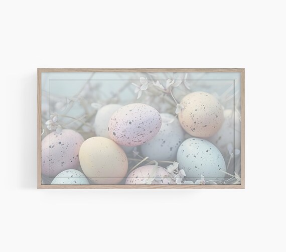 Pastel Speckled Easter Eggs Soft Spring Seasonal Decor Poster