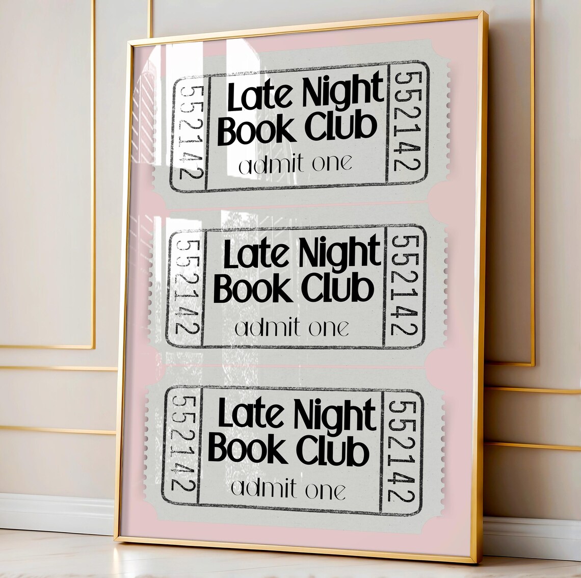 Late Night Book Club Retro Ticket Art Print - Image 3