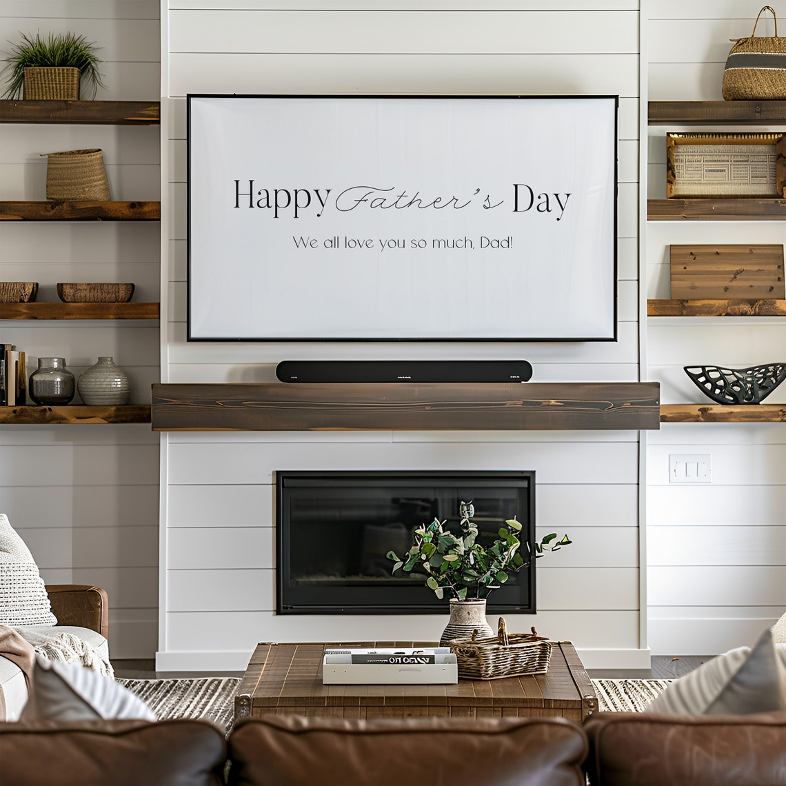Happy Fathers Day We All Love You So Much Dad Minimalist Poster - Image 3