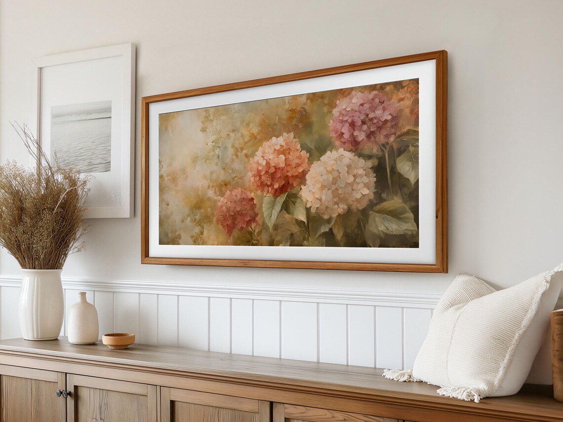 Fall Flowers Art Print, Autumn Hydrangea Botanical - Image 2