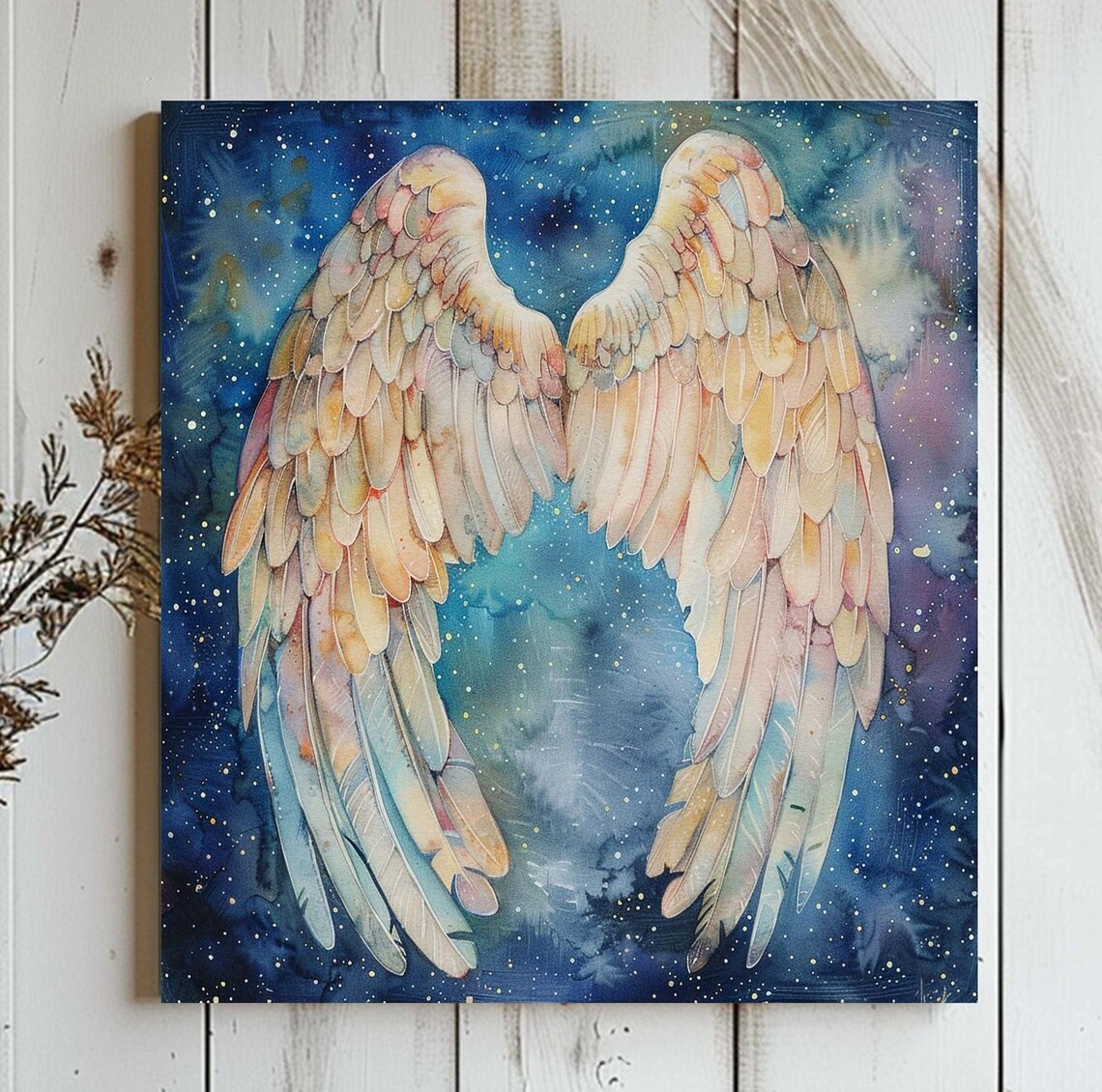 Watercolor Angel Wings, Abstract Angel Art